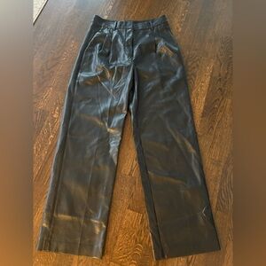 Wilfred Shiny Black Leather Pants